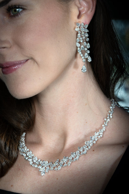 18k White Gold 31.64ctw Natural Diamond Vine Necklace