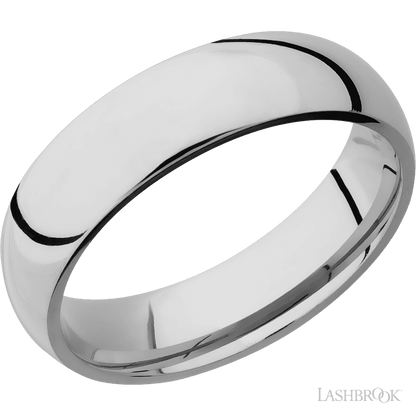 6 mm wide Domed Titanium band.