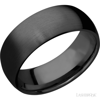8 mm wide Domed Zirconium band.