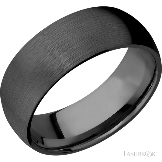 Lashbrook 8mm Domed Zirconium Wedding Band