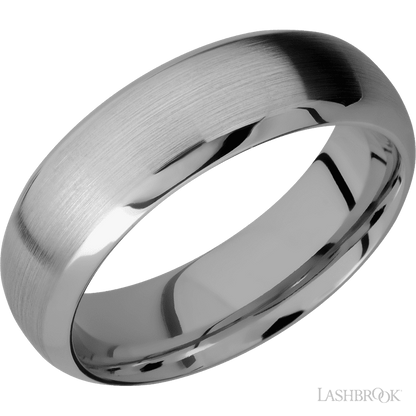 7 mm wide Domed Bevel Titanium band.