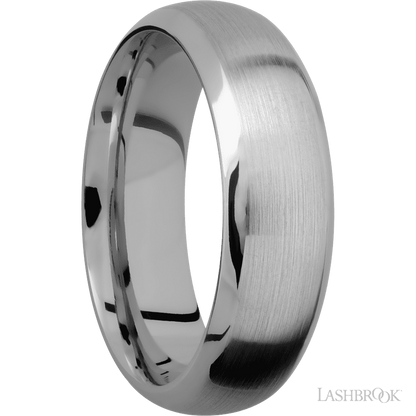 7 mm wide Domed Bevel Titanium band.