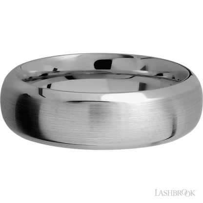 7 mm wide Domed Bevel Titanium band.