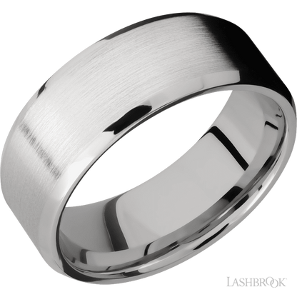 8 mm wide Beveled Cobalt Chrome band.