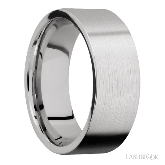 Lashbrook 8mm Flat Cobalt Chrome Wedding Band — Satin Finish