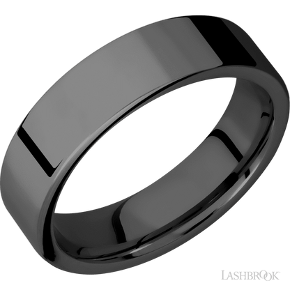 6 mm wide Flat Zirconium band.