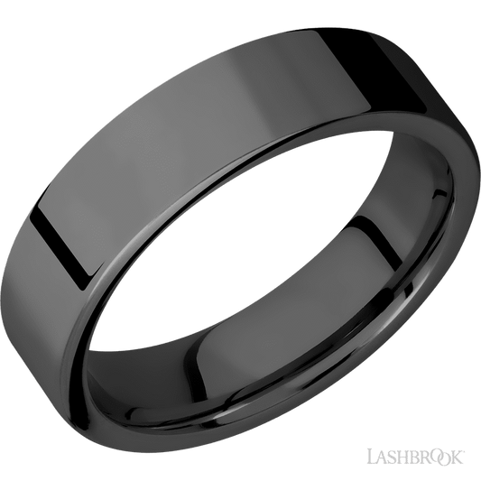 Lashbrook 6mm Flat Zirconium Wedding Band