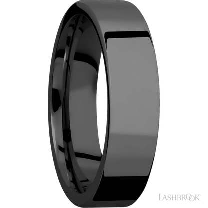 6 mm wide Flat Zirconium band.