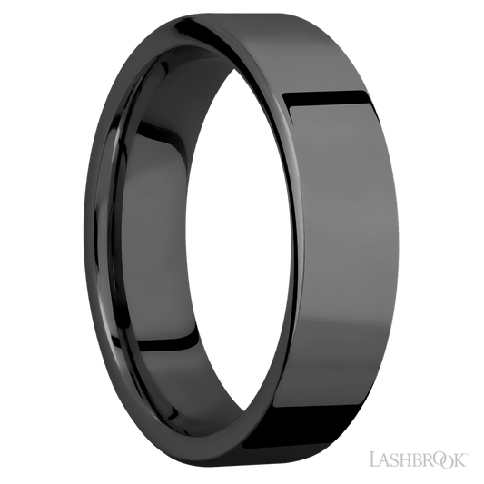 Lashbrook 6mm Flat Zirconium Wedding Band