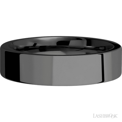 6 mm wide Flat Zirconium band.