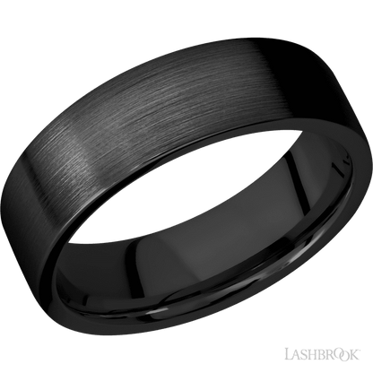 7 mm wide Flat Zirconium band.