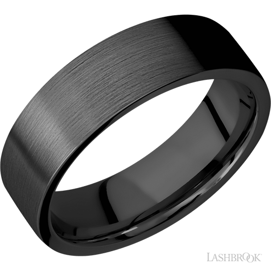 Lashbrook 7mm Flat Zirconium Wedding Band