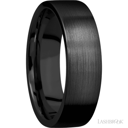 7 mm wide Flat Zirconium band.