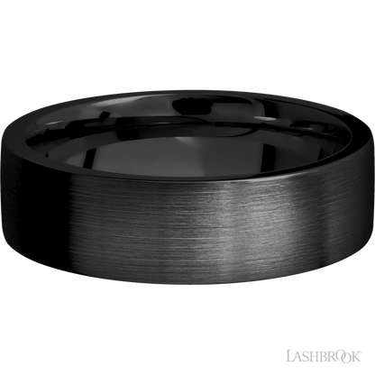 7 mm wide Flat Zirconium band.