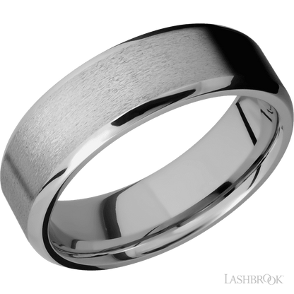 7 mm wide Beveled Titanium band.