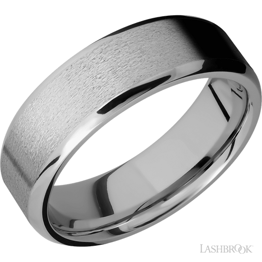 Lashbrook 7mm Beveled Titanium Wedding Band
