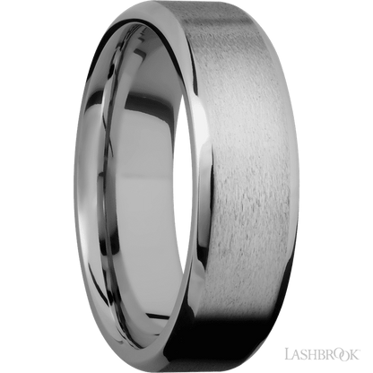 7 mm wide Beveled Titanium band.