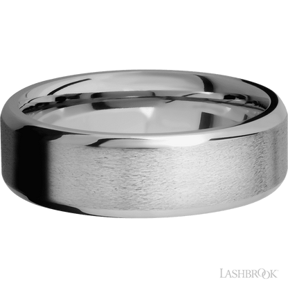 7 mm wide Beveled Titanium band.