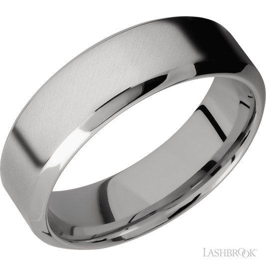 Lashbrook 7mm High Bevel Titanium Wedding Band
