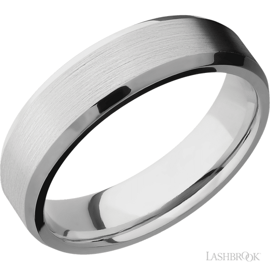 Lashbrook 6mm Beveled Cobalt Chrome Wedding Band