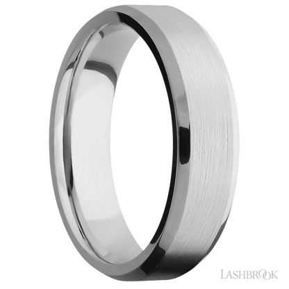 6 mm wide Beveled Cobalt Chrome band.