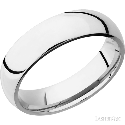 6 mm wide Domed Cobalt Chrome band.