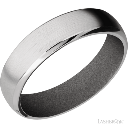 6 mm wide Domed Bevel Cobalt Chrome band featuring a Gun Metal Grey sleeve.