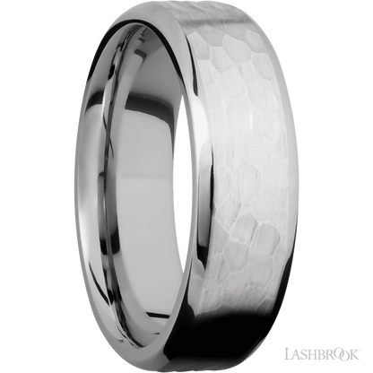 7 mm wide Beveled Cobalt Chrome band.