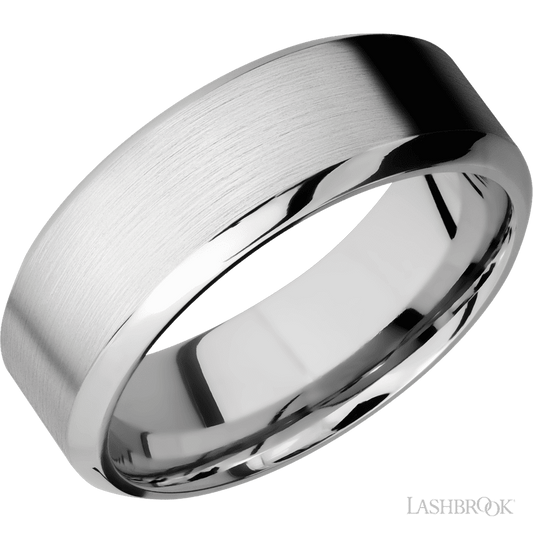 Lashbrook 8mm High Bevel Cobalt Chrome Wedding Band