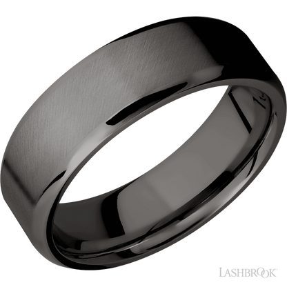 7 mm wide Beveled Tantalum Noir band.
