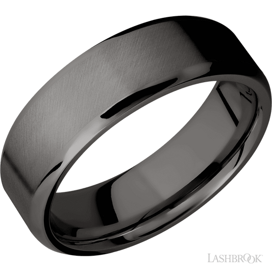 Lashbrook 7mm Beveled Tantalum Noir Wedding Band