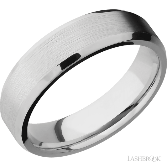 6 mm wide Beveled Platinum band.