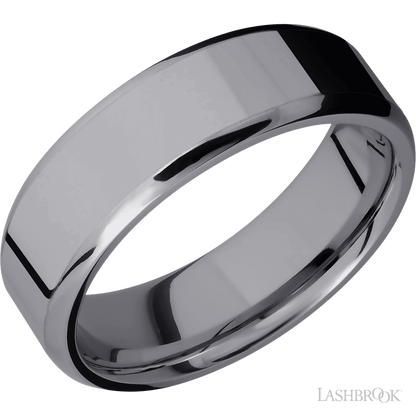 7 mm wide Beveled Tantalum band.