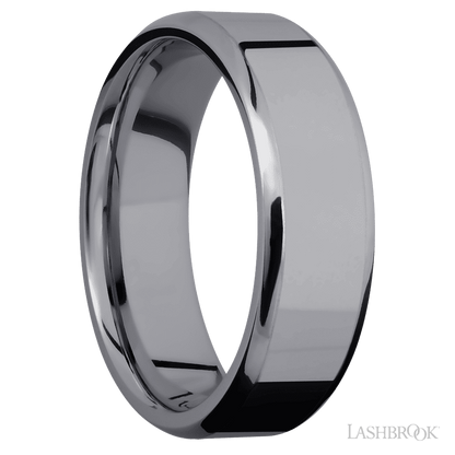 7 mm wide Beveled Tantalum band.