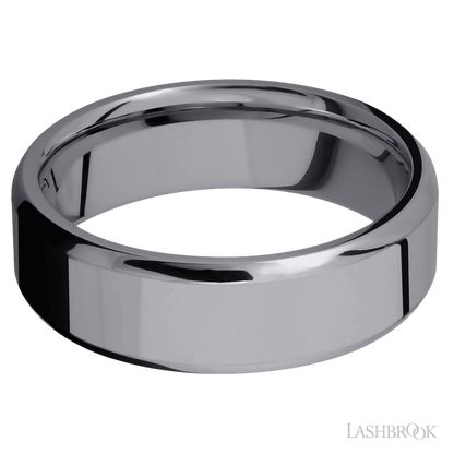 7 mm wide Beveled Tantalum band.