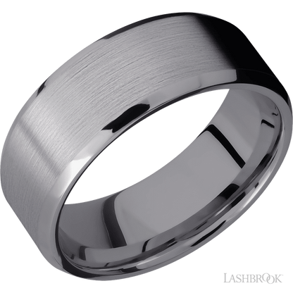 8 mm wide Beveled Tantalum band.