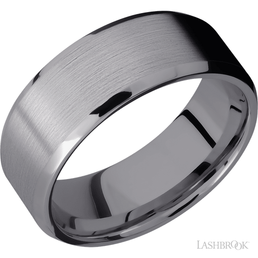 Lashbrook 8mm Beveled Tantalum Wedding Band