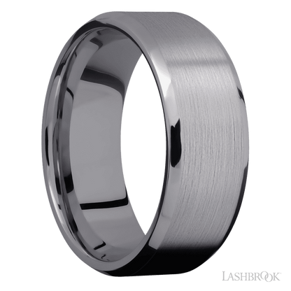 8 mm wide Beveled Tantalum band.