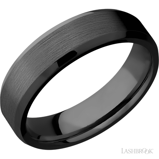 Lashbrook 6mm Beveled Zirconium Wedding Band