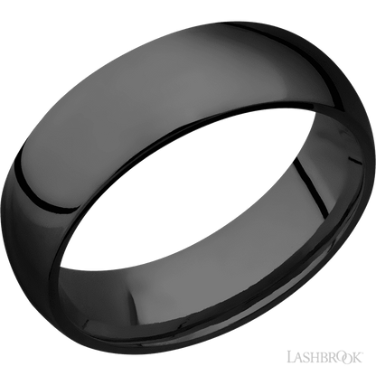 7 mm wide Domed Zirconium band.