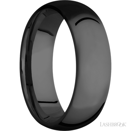 7 mm wide Domed Zirconium band.