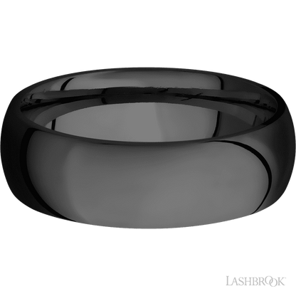 7 mm wide Domed Zirconium band.