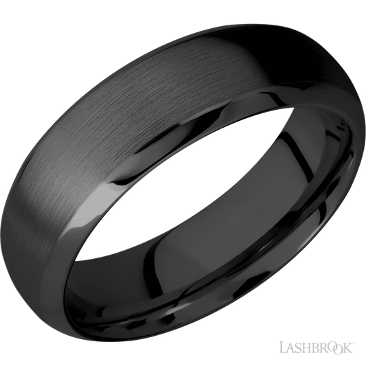 Lashbrook 7mm Domed Bevel Zirconium Wedding Band