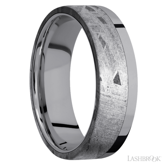 Lashbrook 7mm Flat Tantalum Wedding Band — Meteorite Inlay