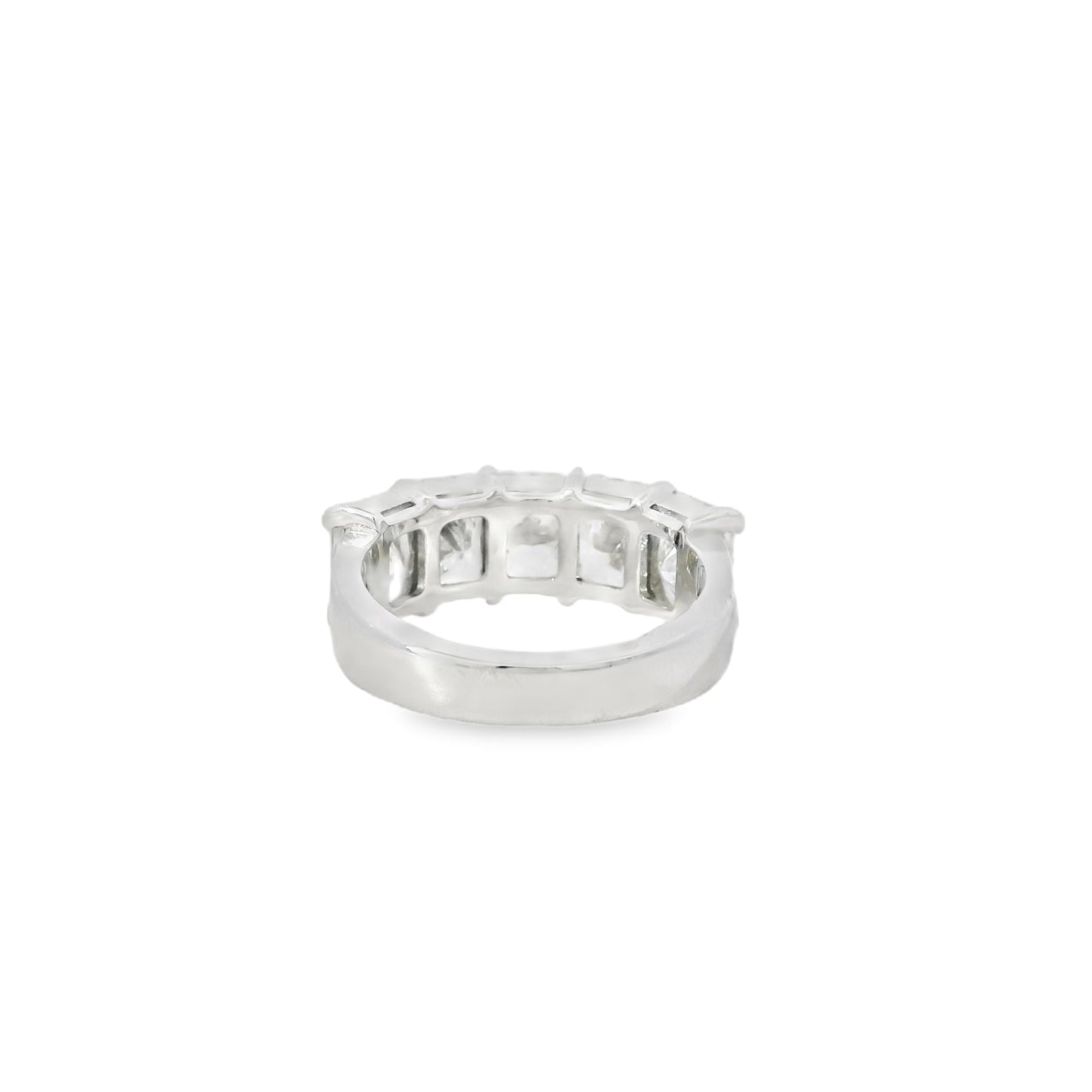 18k White Gold 5.04ctw 5 Stone Diamond Wedding Band
