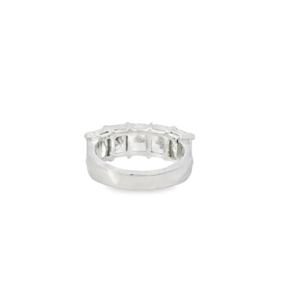 18k White Gold 5.04ctw 5 Stone Diamond Wedding Band