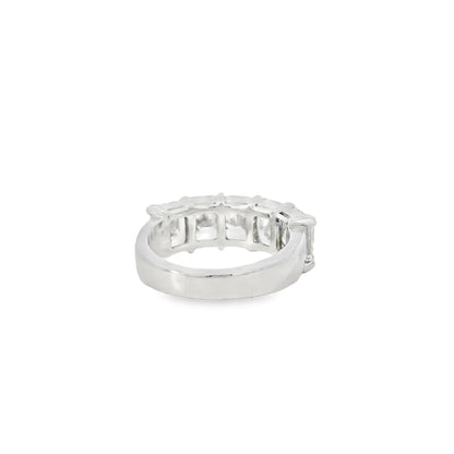18k White Gold 5.04ctw 5 Stone Diamond Wedding Band