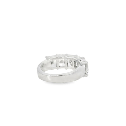 18k White Gold 5.04ctw 5 Stone Diamond Wedding Band