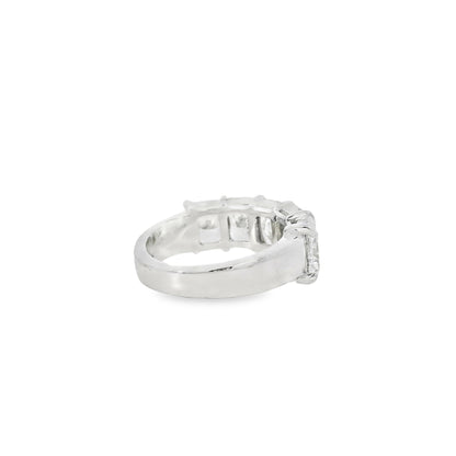 18k White Gold 5.04ctw 5 Stone Diamond Wedding Band