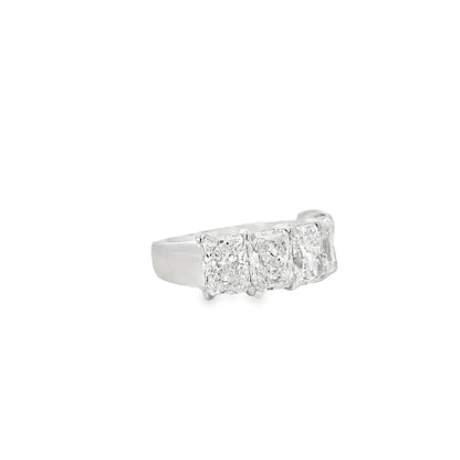 18k White Gold 5.04ctw 5 Stone Diamond Wedding Band